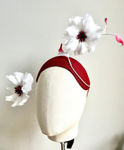 Norah - Red & White Floral Feather Bandeau