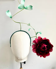 Lissi - Burgundy Feather Flower Fascinator