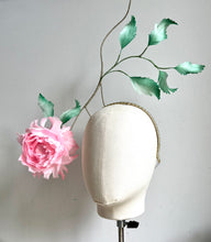 Halli - Pink Feather Flower Fascinator