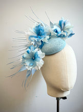 Maude - Blue Feather Floral Fascinator