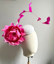 Harriet - Pink Floral Feather Fascinator