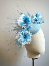 Maude - Blue Feather Floral Fascinator