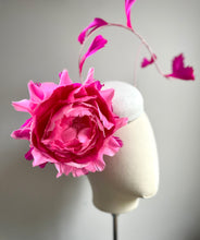 Harriet - Pink Floral Feather Fascinator
