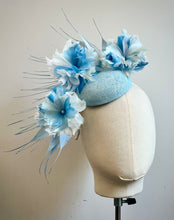 Maude - Blue Feather Floral Fascinator