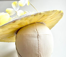 Alice - Yellow and White Boater Hat