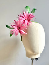Shandi - Pink & Green Feather Fascinator
