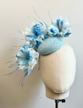Maude - Blue Feather Floral Fascinator