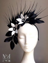 Georgie - Black & White Leather Fascinator - MM306
