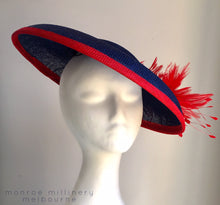 Keelie - Navy and Red Domed Boater - MM354