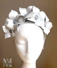 Lily - White Leather Flower Crown - MM236