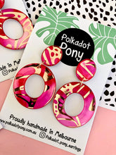 Pink & Rose Gold Circle Dangles