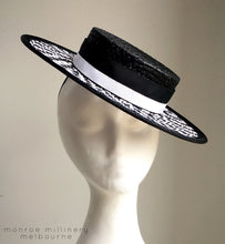 Kym - Black and White Boater - MM344
