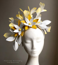 Lola - Yellow Leather & Feather Fascinator - MM313