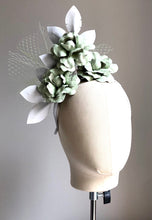 Ginni - Mint & White Floral Leather Fascinator - MM490