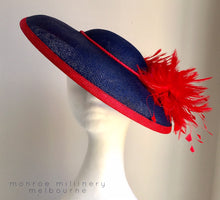Keelie - Navy and Red Domed Boater - MM354